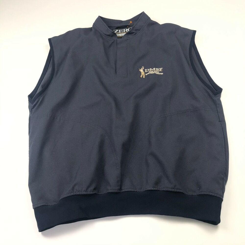 Zero Restriction Golf Large Men's Pullover No Stretch Wind Vest Check Blue